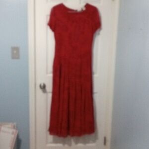 Newport News Elegant Red Maxi Dress